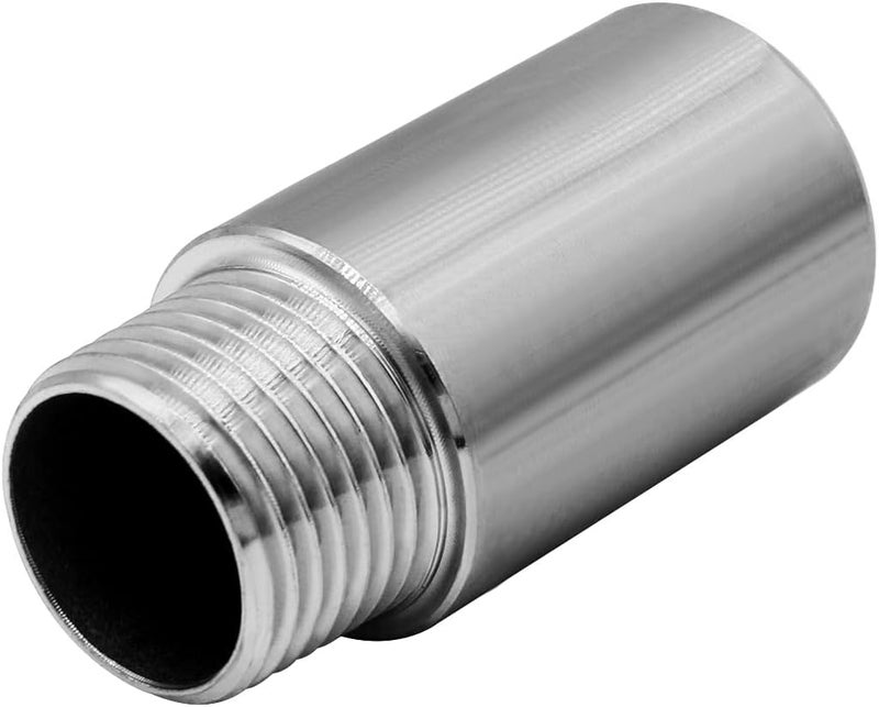 Fitvell وصلات أنابيب الفولاذ المقاوم للصدأ 1/2" NPT ذكر x 1/2" NPT أنثى خيط نيبيل أنبوب مصبوب 2" (50 مم) طول 2 قطع - Image 4